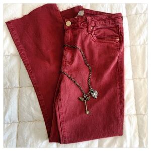 Kelsey High-Rise Ankle Flare With Raw Hem in Paprika